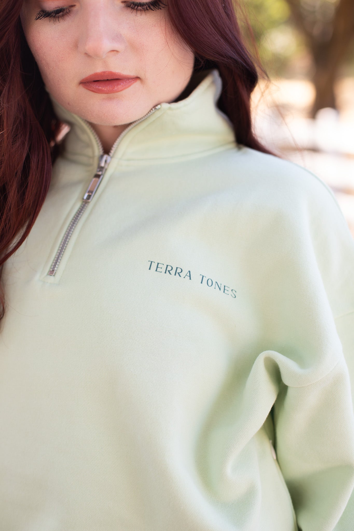 Sage Mist Half Zip Sweatshirt