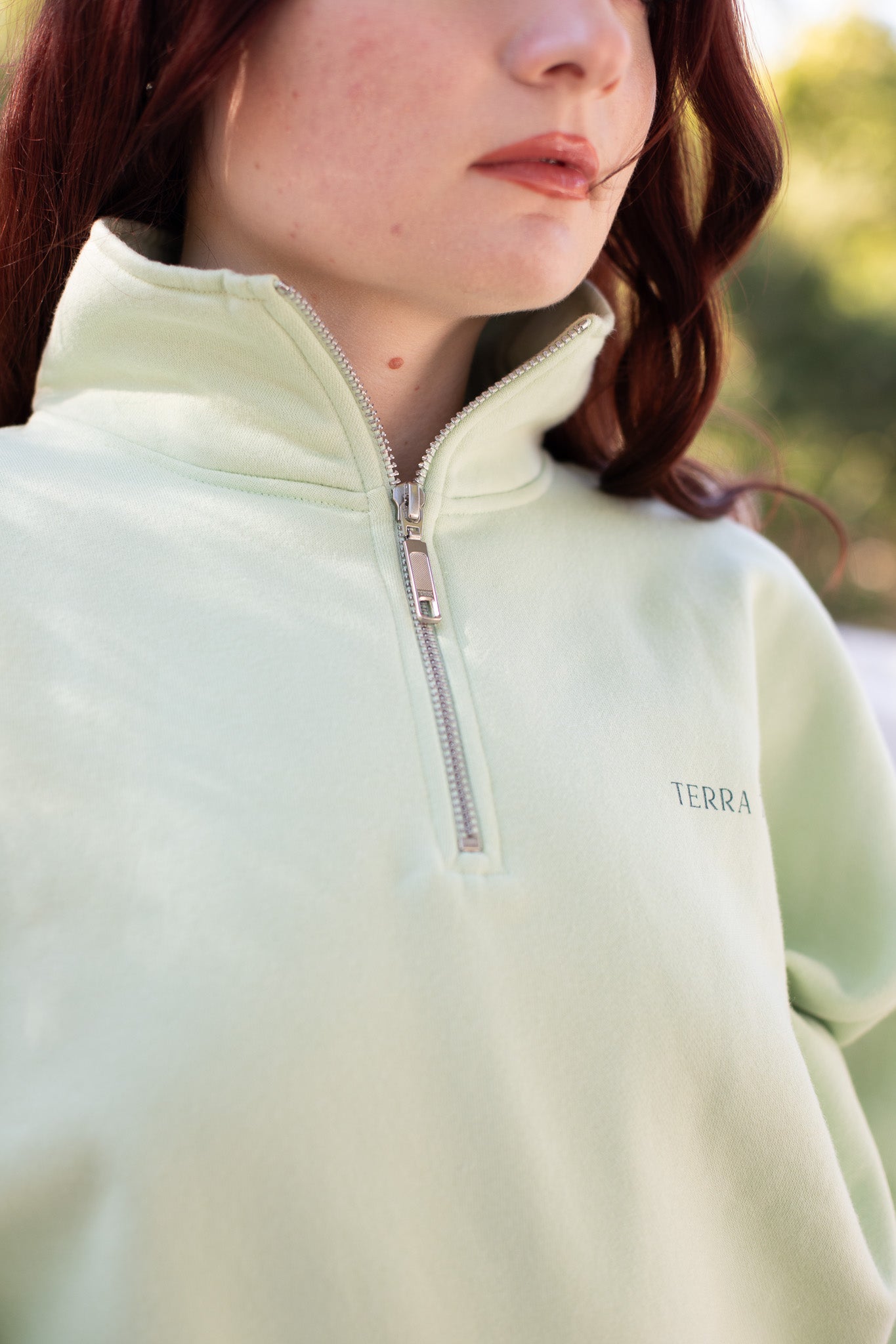 Sage Mist Half Zip Sweatshirt
