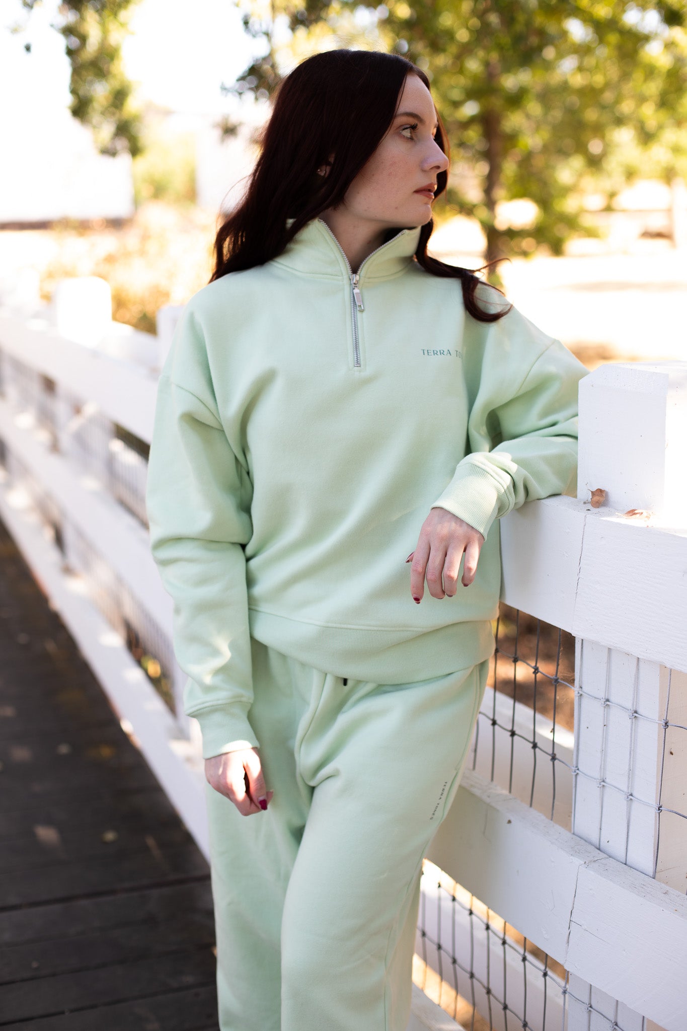 Sage Mist Half Zip Sweatshirt